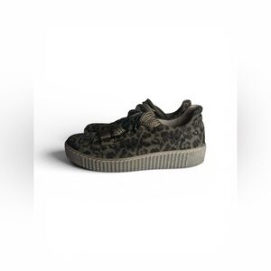 Gabor Leopard Print Sneakers - Olive Size/4.5